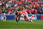 11 May 2025; Tommy Durnin of Louth in action against Seán Coffey of Meath during the Leinster GAA Football Senior Championship final match between Louth and Meath at Croke Park in Dublin. Photo by Piaras Ó Mídheach/Sportsfile