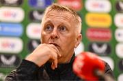 14 May 2025; Republic of Ireland head coach Heimir Hallgrimsson during a Republic of Ireland squad announcement at the FAI Headquarters in Dublin. Photo by Ben McShane/Sportsfile