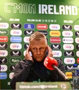 14 May 2025; Republic of Ireland head coach Heimir Hallgrimsson during a Republic of Ireland squad announcement at the FAI Headquarters in Dublin. Photo by Ben McShane/Sportsfile