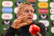 14 May 2025; Republic of Ireland head coach Heimir Hallgrimsson during a Republic of Ireland squad announcement at the FAI Headquarters in Dublin. Photo by Ben McShane/Sportsfile