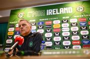 14 May 2025; Republic of Ireland head coach Heimir Hallgrimsson during a Republic of Ireland squad announcement at the FAI Headquarters in Dublin. Photo by Ben McShane/Sportsfile