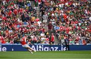 11 May 2025; Sam Mulroy of Louth takes a free during the Leinster GAA Football Senior Championship final match between Louth and Meath at Croke Park in Dublin. Photo by Piaras Ó Mídheach/Sportsfile