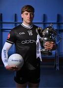 14 May 2025; Allianz today announced the extension of its sponsorship of the GAA Football All-Ireland Senior Championship for a further three years and unveiled the newest face of its 2025 campaign, 9-year-old Sheamie Garrihy, who will assume the role of Allianz’s first ‘Stop the Drop’ Reporter. Sheamie will take on a unique role, interviewing players, coaches, parents, teachers and sporting personalities from across the world of Gaelic Games to find out what sport means to them, what inspired them to keep going and how adults today can help children stay engaged in sport. Pictured at Croke Park in Dublin is Sligo footballer Pat Spillane Jnr.. Photo by Brendan Moran/Sportsfile