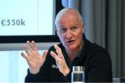 14 May 2025; Ciarán Barr, GPA Head of Finance, during the Gaelic Players Association AGM 2025 media conference at the Radisson Blu Dublin Airport Hotel in Dublin.  Photo by Piaras Ó Mídheach/Sportsfile