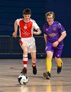11 May 2025; Scott McQuillan of St Patrick's Athletic during the LOI Cairdeas Cup Festival match between St Patrick's Athletic and Wexford at the National Indoor Arena on the Sport Ireland Campus in Dublin. Photo by Stephen McCarthy/Sportsfile