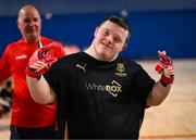 11 May 2025; Waterford goalkeeper Josh Keating during the LOI Cairdeas Cup Festival match between Derry City and Waterford at the National Indoor Arena on the Sport Ireland Campus in Dublin. Photo by Stephen McCarthy/Sportsfile