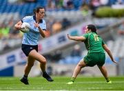 11 May 2025; Hannah Tyrrell of Dublin in action against Niamh Gallogly of Meath during the TG4 Leinster LGFA Senior Football Championship final match between Dublin and Meath at Croke Park in Dublin. Photo by Piaras Ó Mídheach/Sportsfile