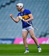 14 May 2025; Darragh McCarthy of Tipperary celebrates after scoring his side's second goal, a penalty, during the oneills.com Munster GAA Hurling U20 Championship final match between Tipperary and Clare at TUS Gaelic Grounds in Limerick. Photo by Tyler Miller/Sportsfile