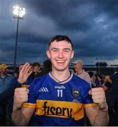 14 May 2025; Conor Martin of Tipperary celebrates after winning the oneills.com Munster GAA Hurling U20 Championship final match between Tipperary and Clare at TUS Gaelic Grounds in Limerick. Photo by John Sheridan/Sportsfile