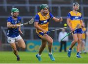 14 May 2025; James Hegarty of Clare in action against David Ryan of Tipperary during the oneills.com Munster GAA Hurling U20 Championship final match between Tipperary and Clare at TUS Gaelic Grounds in Limerick. Photo by John Sheridan/Sportsfile