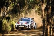 15 May 2025; Kris Meeke and Stuart Loudon compete in their Toyota Yaris Rally 2 during day one of the FIA World Rally Championship Rally de Portugal in Porto, Portugal. Photo by Philip Fitzpatrick/Sportsfile