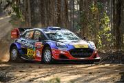 15 May 2025; Martinš Sesks and Renars Francis compete in their Ford Puma Rally 1 during day one of the FIA World Rally Championship Rally de Portugal in Porto, Portugal. Photo by Philip Fitzpatrick/Sportsfile