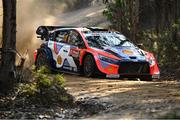 15 May 2025; Thierry Neuville and Martijn Wydaeghe compete in their Hyundai i20 Rally 1 during day one of the FIA World Rally Championship Rally de Portugal in Porto, Portugal. Photo by Philip Fitzpatrick/Sportsfile
