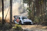 15 May 2025; Sébastien Ogier and Vincent Landais compete in their Toyota Yaris Rally 1 during day one of the FIA World Rally Championship Rally de Portugal in Porto, Portugal. Photo by Philip Fitzpatrick/Sportsfile