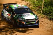 15 May 2025; Eammon Kelly and Conor Mohan compete in their Ford Fiesta Rally 3 during day one of the FIA World Rally Championship Rally de Portugal in Porto, Portugal. Photo by Philip Fitzpatrick/Sportsfile