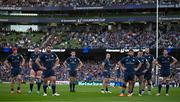 3 May 2025; Leinster players await the TMO decision on the final play of the game during the Investec Champions Cup semi-final match between Leinster and Northampton Saints at the Aviva Stadium in Dublin. Photo by Brendan Moran/Sportsfile