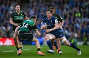 3 May 2025; Ryan Baird of Leinster in action against Tommy Freeman of Northampton Saints during the Investec Champions Cup semi-final match between Leinster and Northampton Saints at the Aviva Stadium in Dublin. Photo by Brendan Moran/Sportsfile