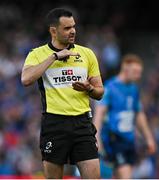 3 May 2025; Referee Pierre Brousset during the Investec Champions Cup semi-final match between Leinster and Northampton Saints at the Aviva Stadium in Dublin. Photo by Brendan Moran/Sportsfile