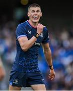 3 May 2025; Sam Prendergast of Leinster during the Investec Champions Cup semi-final match between Leinster and Northampton Saints at the Aviva Stadium in Dublin. Photo by Brendan Moran/Sportsfile
