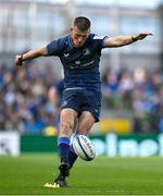 3 May 2025; Sam Prendergast of Leinster during the Investec Champions Cup semi-final match between Leinster and Northampton Saints at the Aviva Stadium in Dublin. Photo by Brendan Moran/Sportsfile