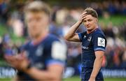 3 May 2025; Jordie Barrett of Leinster after the Investec Champions Cup semi-final match between Leinster and Northampton Saints at the Aviva Stadium in Dublin. Photo by Brendan Moran/Sportsfile