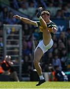 4 May 2025; David Clifford of Kerry kicks a free during the Munster GAA Football Senior Championship final match between Kerry and Clare at Fitzgerald Stadium in Killarney, Kerry. Photo by Brendan Moran/Sportsfile