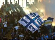 16 May 2025; Waterford supporters before the SSE Airtricity Men's Premier Division match between Waterford and Shamrock Rovers at the Regional Sports Centre in Waterford. Photo by Thomas Flinkow/Sportsfile