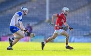 16 May 2025; Tom A Walsh of Cork in action against Jack Power of Waterford during the Electric Ireland GAA Hurling Munster Minor Championship final match between Cork and Waterford at FBD Semple Stadium in Thurles, Tipperary. Photo by Piaras Ó Mídheach/Sportsfile
