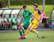 16 May 2025; Sean O'Connell of Kerry in action against Mikie Rowe of Wexford during the SSE Airtricity Men's First Division match between Kerry and Wexford at Mounthawk Park in Tralee, Kerry. Photo by Michael P Ryan/Sportsfile