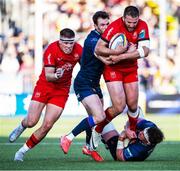 16 May 2025; Stuart McCloskey of Ulster is tackled by Matt Currie of Edinburgh during the United Rugby Championship match between Edinburgh and Ulster at Hive Stadium in Edinburgh, Scotland. Photo by Paul Devlin/Sportsfile