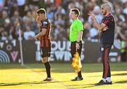 16 May 2025; Shelbourne assistant manager Joey O'Brien, right, during the SSE Airtricity Men's Premier Division match between Bohemians and Shelbourne at Dalymount Park in Dublin. Photo by Seb Daly/Sportsfile