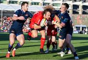 16 May 2025; Werner Kok of Ulster scores his side's first try during the United Rugby Championship match between Edinburgh and Ulster at Hive Stadium in Edinburgh, Scotland. Photo by Paul Devlin/Sportsfile