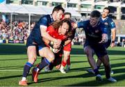 16 May 2025; Werner Kok of Ulster scores his side's first try during the United Rugby Championship match between Edinburgh and Ulster at Hive Stadium in Edinburgh, Scotland. Photo by Paul Devlin/Sportsfile