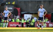 16 May 2025; John O'Sullivan of Shelbourne, right, during the SSE Airtricity Men's Premier Division match between Bohemians and Shelbourne at Dalymount Park in Dublin. Photo by Seb Daly/Sportsfile