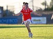 16 May 2025; Pearse Grimes-Murphy of Louth celebrates at the final whistle in the Dalata Hotel Group GAA Football All-Ireland U20 Championship semi-final match between Mayo and Louth at Glennon Brothers Pearse Park in Longford. Photo by Stephen Marken/Sportsfile