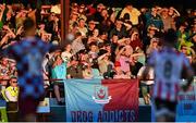 16 May 2025; Supporters during the SSE Airtricity Men's Premier Division match between Drogheda United and Derry City at Sullivan & Lambe Park in Drogheda, Louth. Photo by Ramsey Cardy/Sportsfile