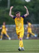 16 May 2025; Josh Lyons of Wexford celebrates his sides first goal scored by teammate Mikie Rowe during the SSE Airtricity Men's First Division match between Kerry and Wexford at Mounthawk Park in Tralee, Kerry. Photo by Michael P Ryan/Sportsfile