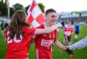 16 May 2025; Tom A Walsh of Cork celebrates after his side's victory in the Electric Ireland GAA Hurling Munster Minor Championship final match between Cork and Waterford at FBD Semple Stadium in Thurles, Tipperary. Photo by Piaras Ó Mídheach/Sportsfile