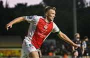 16 May 2025; Jamie Lennon of St Patrick's Athletic celebrates after scoring his side's third goal during the SSE Airtricity Men's Premier Division match between St Patrick's Athletic and Cork City at Richmond Park in Dublin. Photo by Sam Barnes/Sportsfile