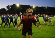 16 May 2025; St Patrick's Athletic supporters celebrate on the pitch after Jamie Lennon of St Patrick's Athletic scored his side's third goal during the SSE Airtricity Men's Premier Division match between St Patrick's Athletic and Cork City at Richmond Park in Dublin. Photo by Sam Barnes/Sportsfile