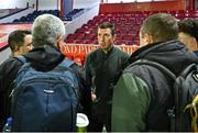 16 May 2025; Newly appointed Cork City manager Gerard Nash is interviewed after the SSE Airtricity Men's Premier Division match between St Patrick's Athletic and Cork City at Richmond Park in Dublin. Photo by Sam Barnes/Sportsfile