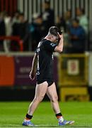 16 May 2025; Cathal O'Sullivan of Cork City dejected after his side's defeat in the SSE Airtricity Men's Premier Division match between St Patrick's Athletic and Cork City at Richmond Park in Dublin. Photo by Sam Barnes/Sportsfile