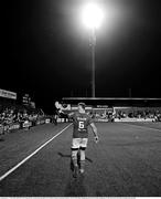 16 May 2025; (EDITOR'S NOTE; Image has been coverted to black and white) Peter O'Mahony of Munster acknowledges supporters after the United Rugby Championship match between Munster and Benetton at Virgin Media Park in Cork. Photo by Brendan Moran/Sportsfile