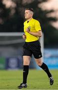 16 May 2025; Referee Aaron O'Dowd during the SSE Airtricity Men's Premier Division match between Waterford and Shamrock Rovers at the Regional Sports Centre in Waterford. Photo by Thomas Flinkow/Sportsfile