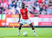 16 May 2025; Al-Amin Kazeem of St Patrick's Athletic during the SSE Airtricity Men's Premier Division match between St Patrick's Athletic and Cork City at Richmond Park in Dublin. Photo by Sam Barnes/Sportsfile