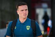 16 May 2025; Charlie Lyons of Cork City arrives before  the SSE Airtricity Men's Premier Division match between St Patrick's Athletic and Cork City at Richmond Park in Dublin. Photo by Sam Barnes/Sportsfile