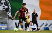 16 May 2025; Connor Parsons of Bohemians in action against Ali Coote of Shelbourne during the SSE Airtricity Men's Premier Division match between Bohemians and Shelbourne at Dalymount Park in Dublin. Photo by Seb Daly/Sportsfile