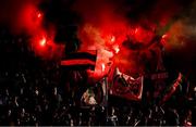16 May 2025; Bohemians supporters before the SSE Airtricity Men's Premier Division match between Bohemians and Shelbourne at Dalymount Park in Dublin. Photo by Seb Daly/Sportsfile