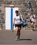 17 May 2025; Miria Brennan of Kilkenny arrives before the Leinster Senior Camogie final match between Wexford and Kilkenny at Netwatch Cullen Park in Carlow. There are no match action pictures from this game at the request of the participating players. Photo by Michael P Ryan/Sportsfile