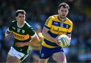 17 May 2025; Ciaráin Murtagh of Roscommon in action against Dylan Geaney of Kerry during the GAA Football All-Ireland Senior Championship Round 1 match between Kerry and Roscommon at Fitzgerald Stadium in Killarney, Kerry. Photo by Brendan Moran/Sportsfile